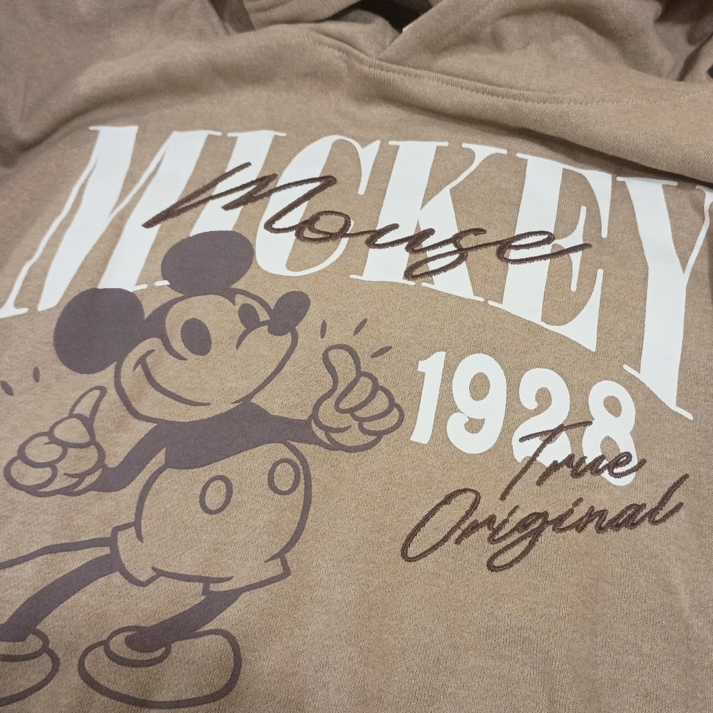 Mickey Mouse Disney Brown Cropped Hoodie